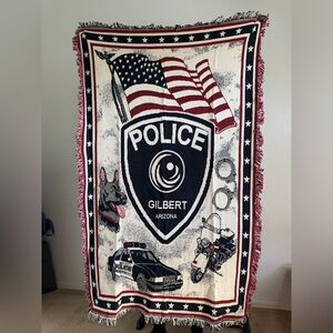 Beautiful 100% Cotton Gilbert Arizona Police Tapestry/Throw Blanket  48 x 74